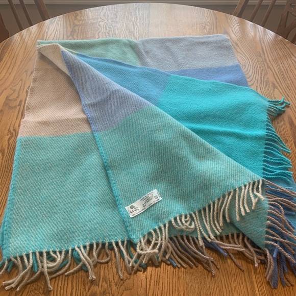 Gagalis Greece Vintage Wool Throw Pastel Plaid Fringed - Picture 1 of 10